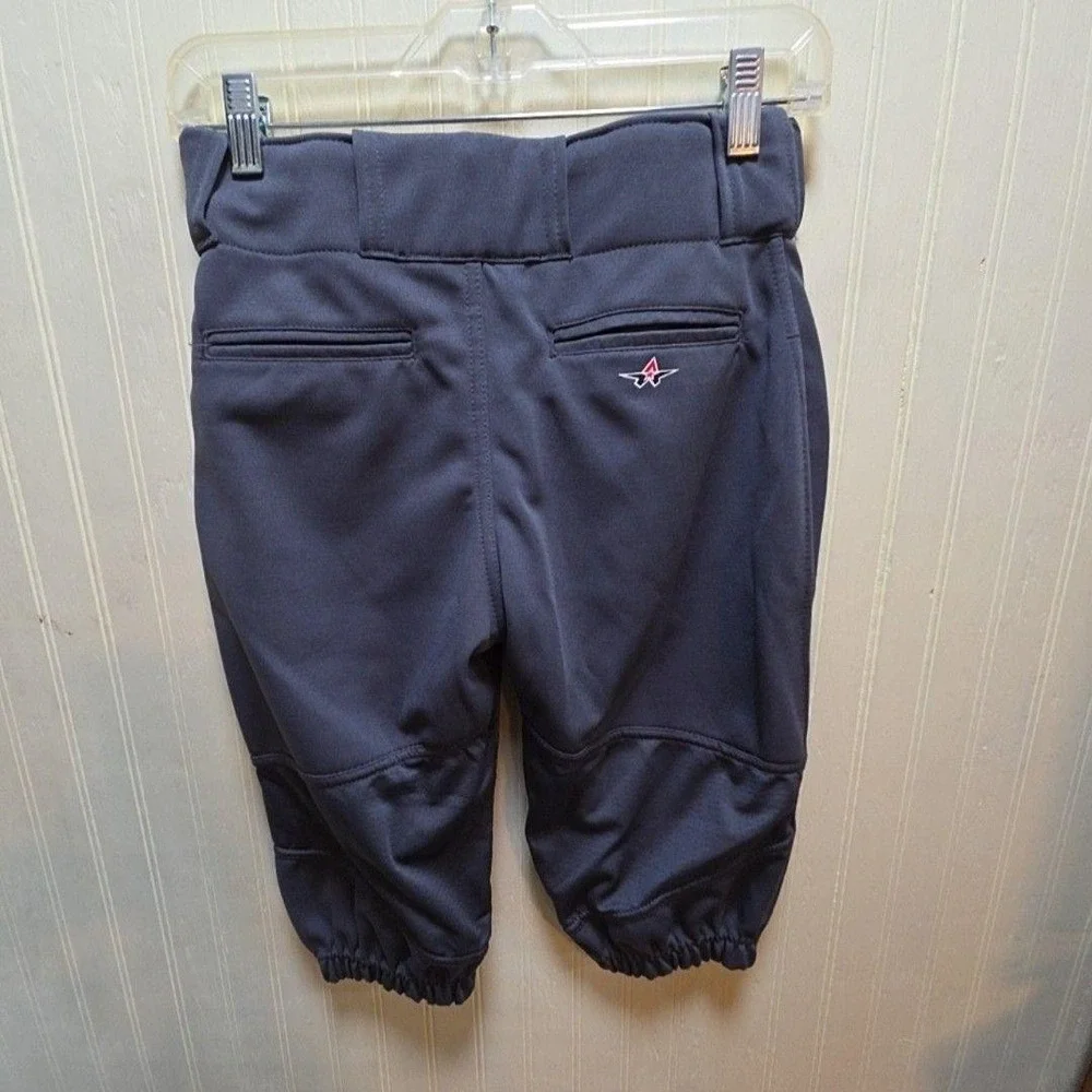 Alleson Athletic Pants Youth Medium Gray Baseball Ankle Elastic Cuff Polyester